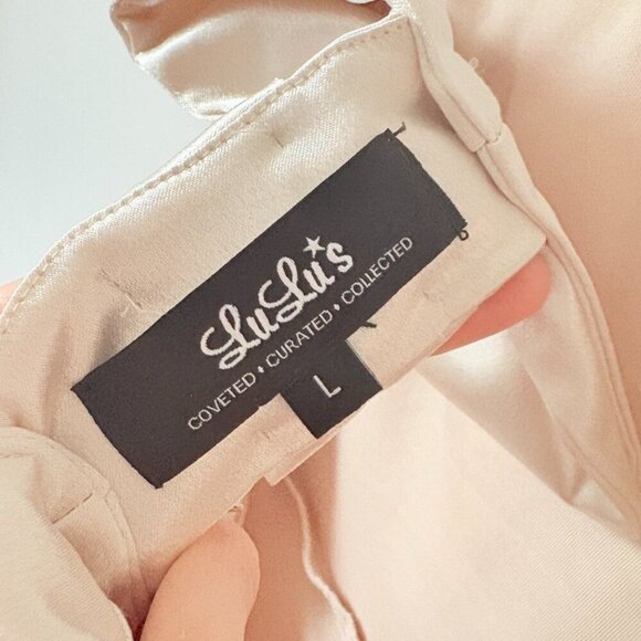 Lulus Bow Monde Champagne Strapless Dress Size Large - Picture 10 of 11